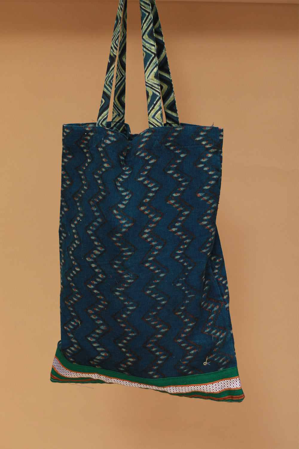 Fabric Jhola Bag | Sea Blue