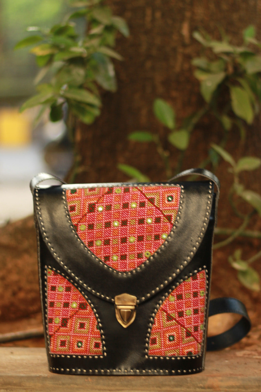 Handcrafted Kutch Leather Bag | Embroidered