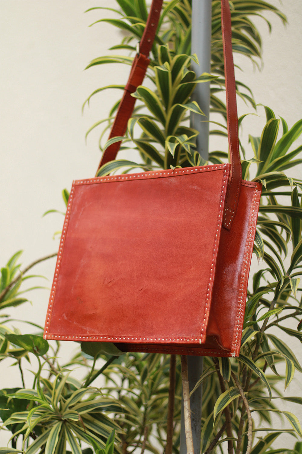 Handcrafted Kutch Leather Bag | Tan