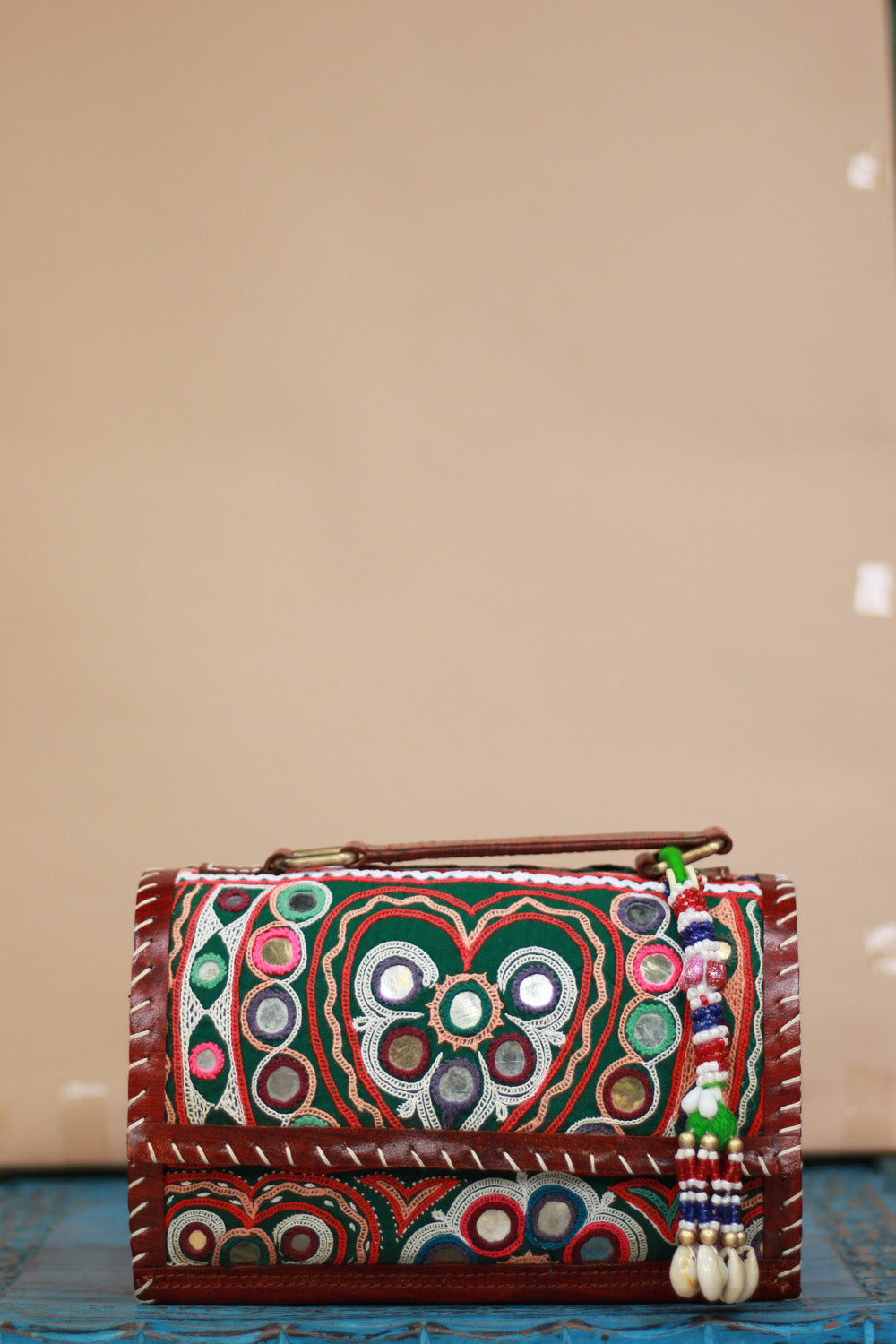 Handcrafted Kutch Leather Bag | Mirrorwork