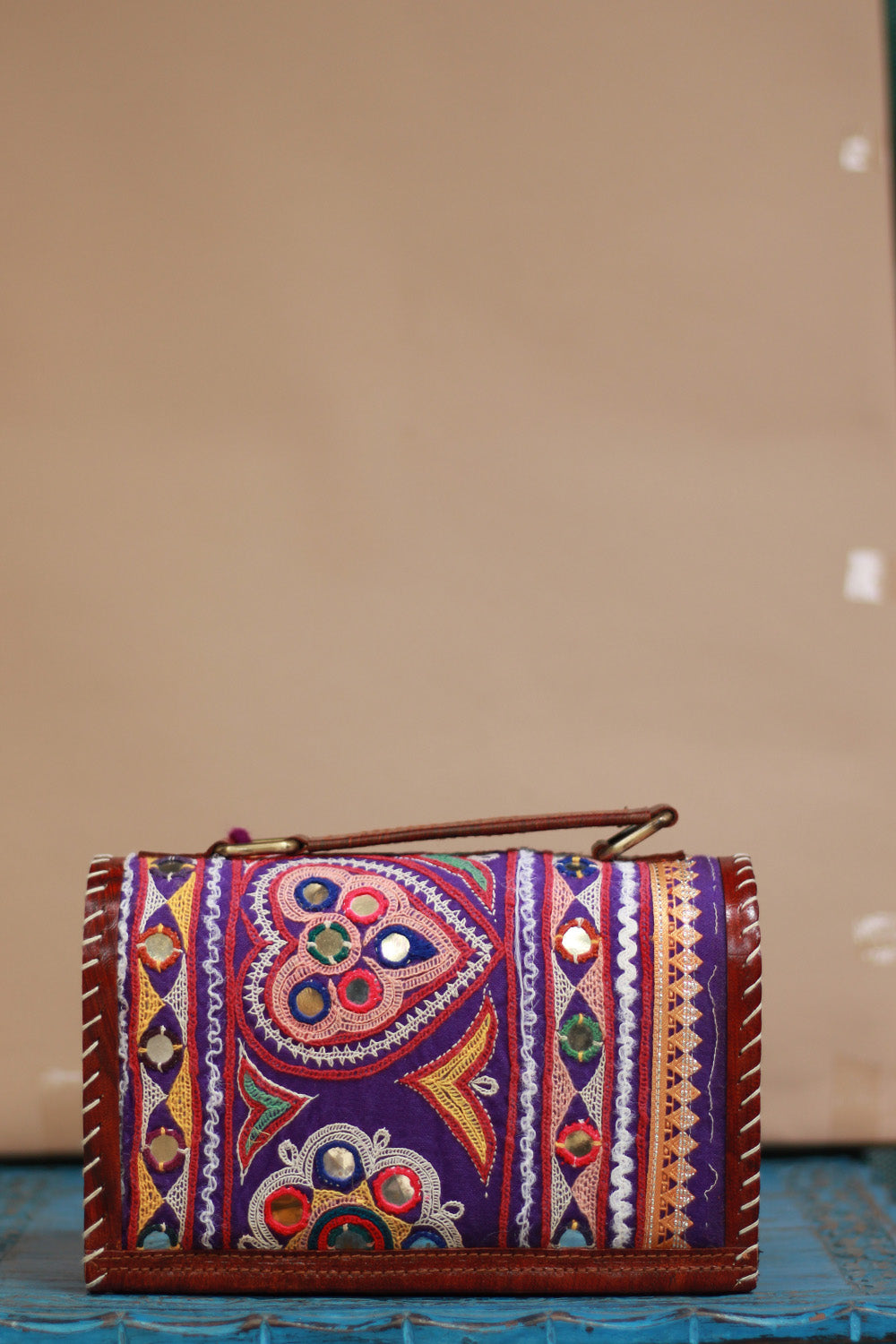 Handcrafted Kutch Leather Bag | Mirrorwork