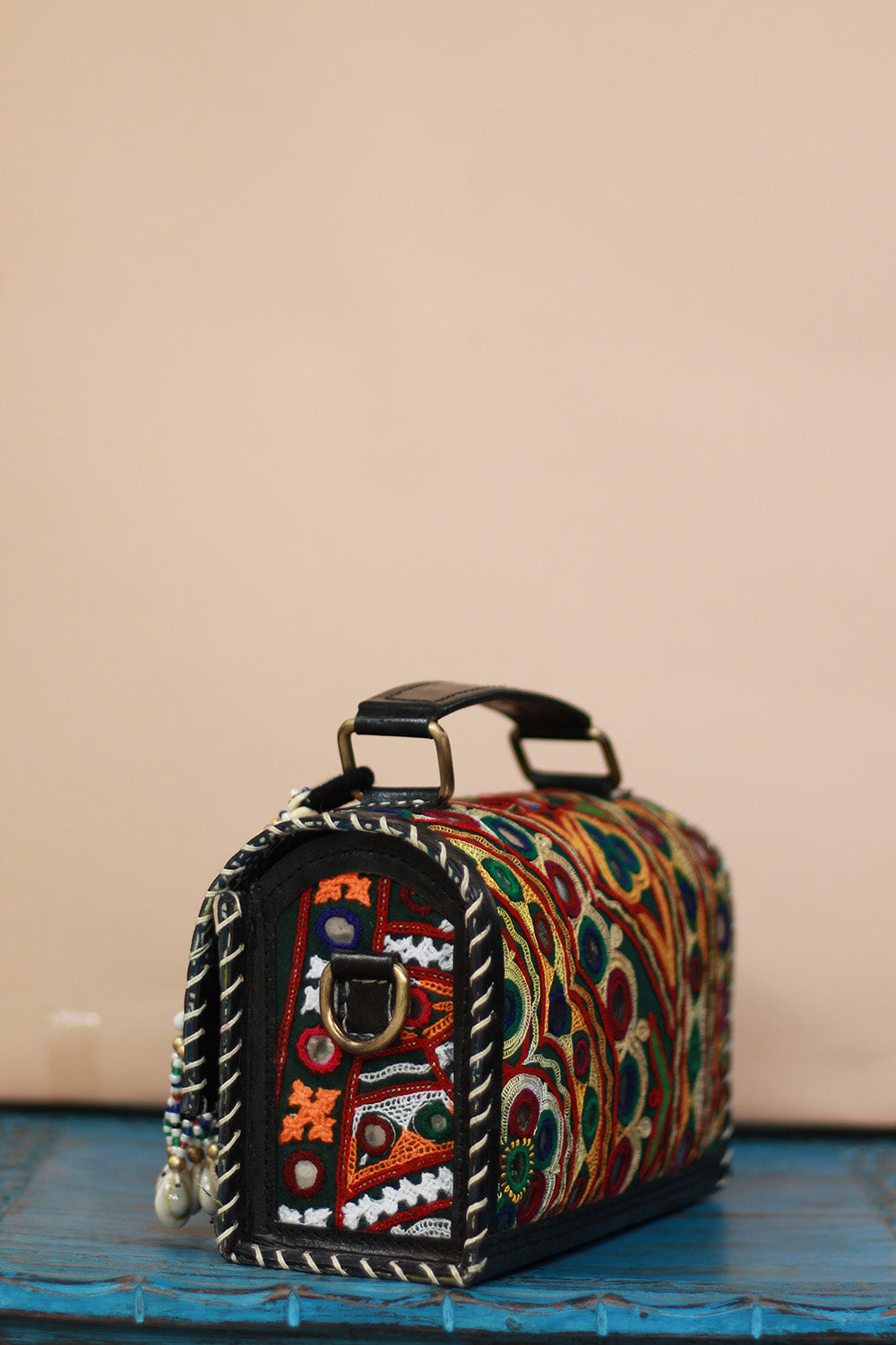 Handcrafted Kutch Leather Bag | Mirrorwork