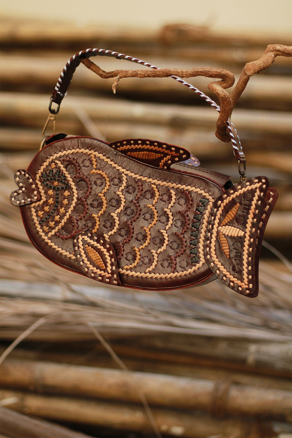 Handcrafted Kutch Leather Bag | Fish