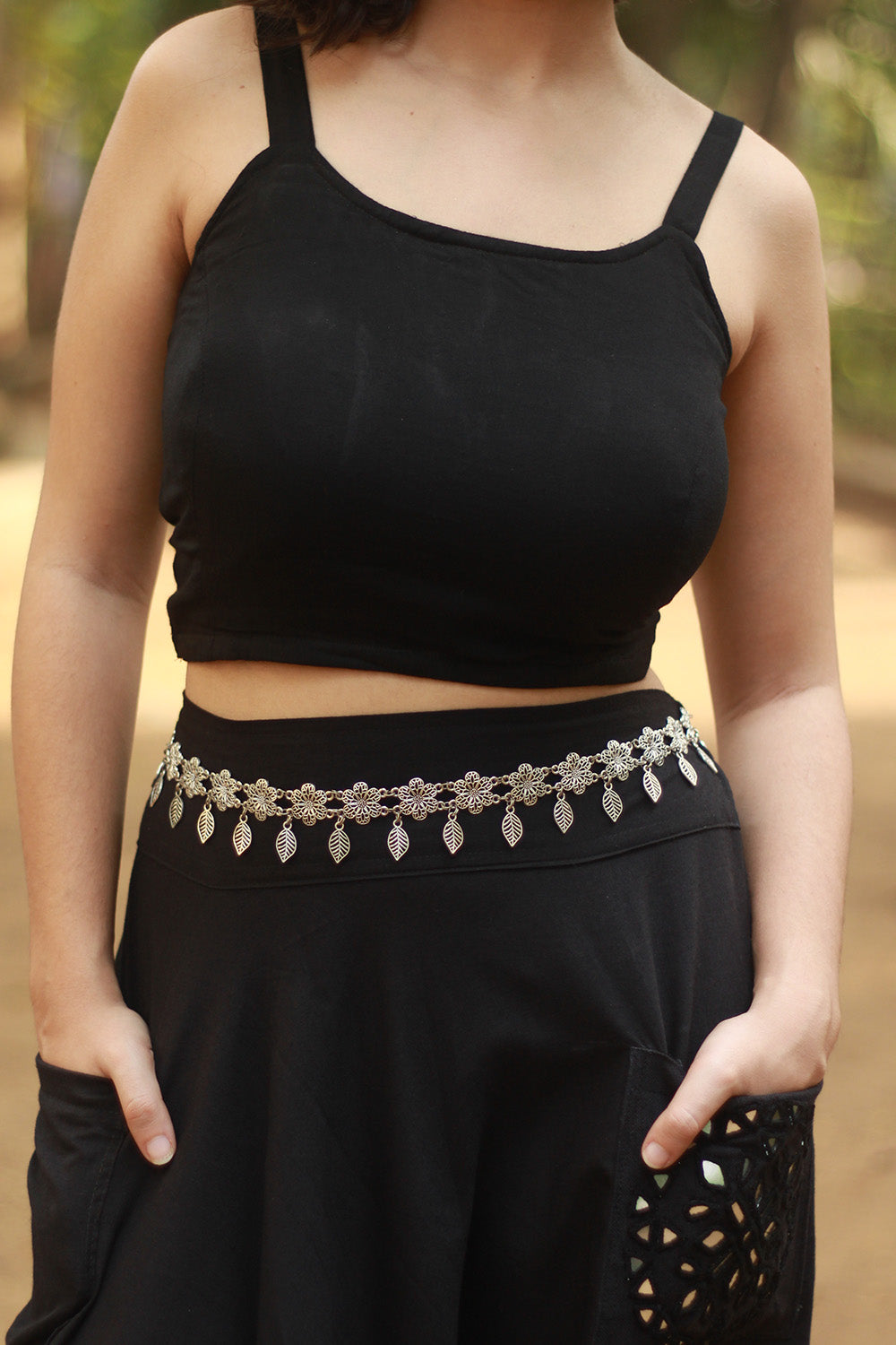 German Silver Belt | Flowers