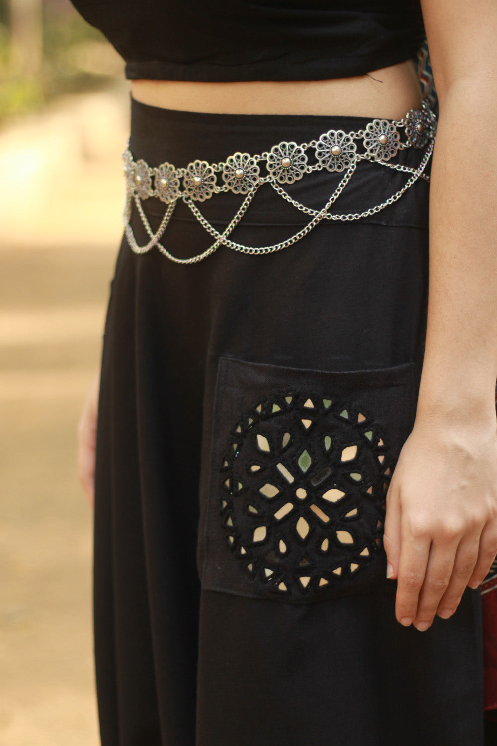 German Silver Belt | Jaali Flowers