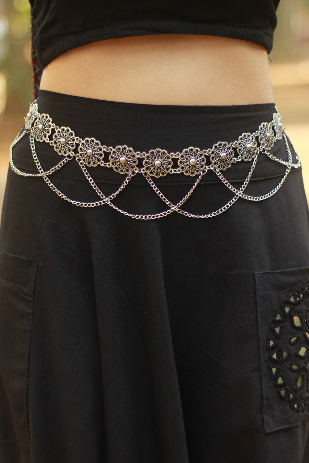 German Silver Belt | Jaali Flowers
