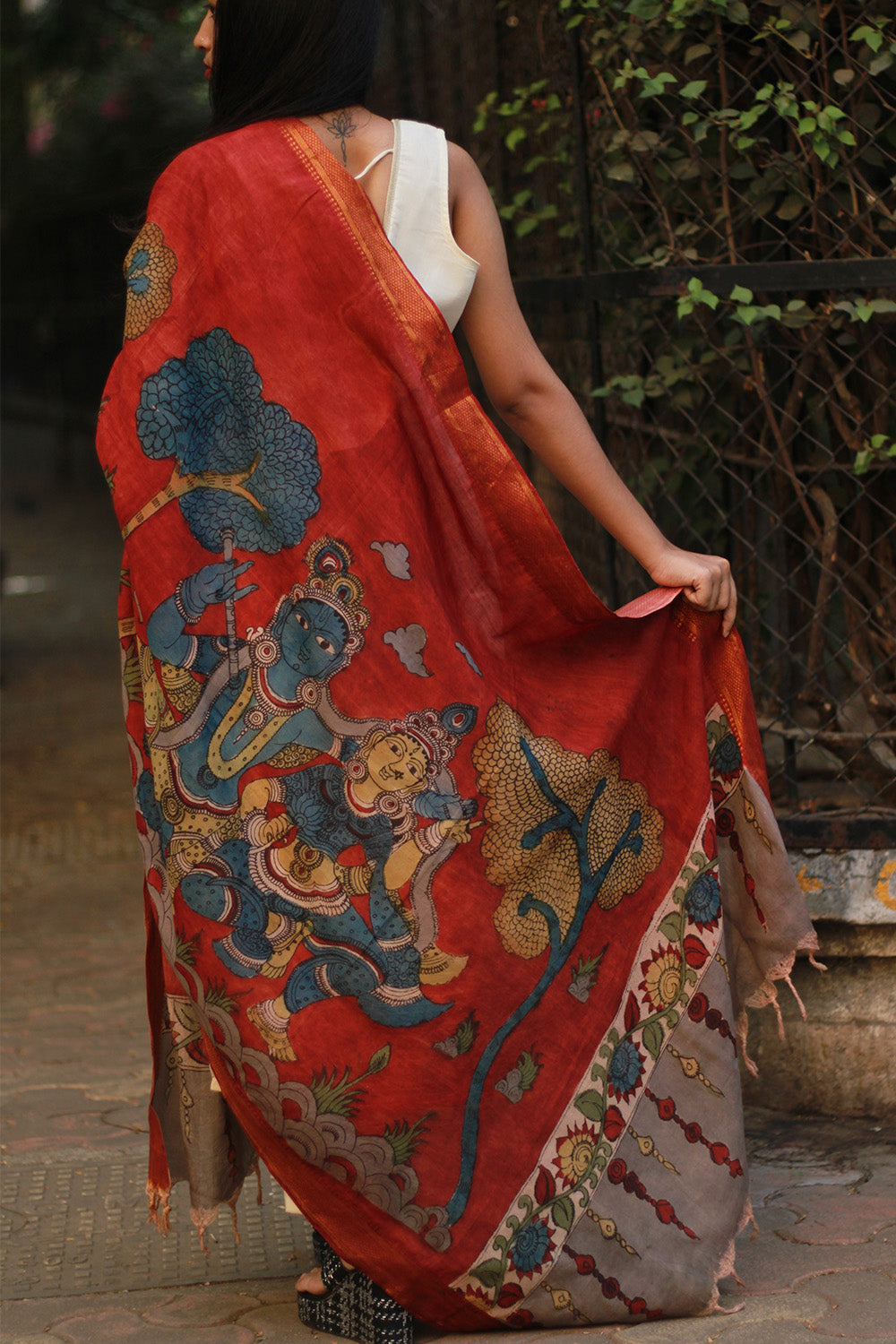 Leela | Cotton Silk Pen Kalamkari Dupatta