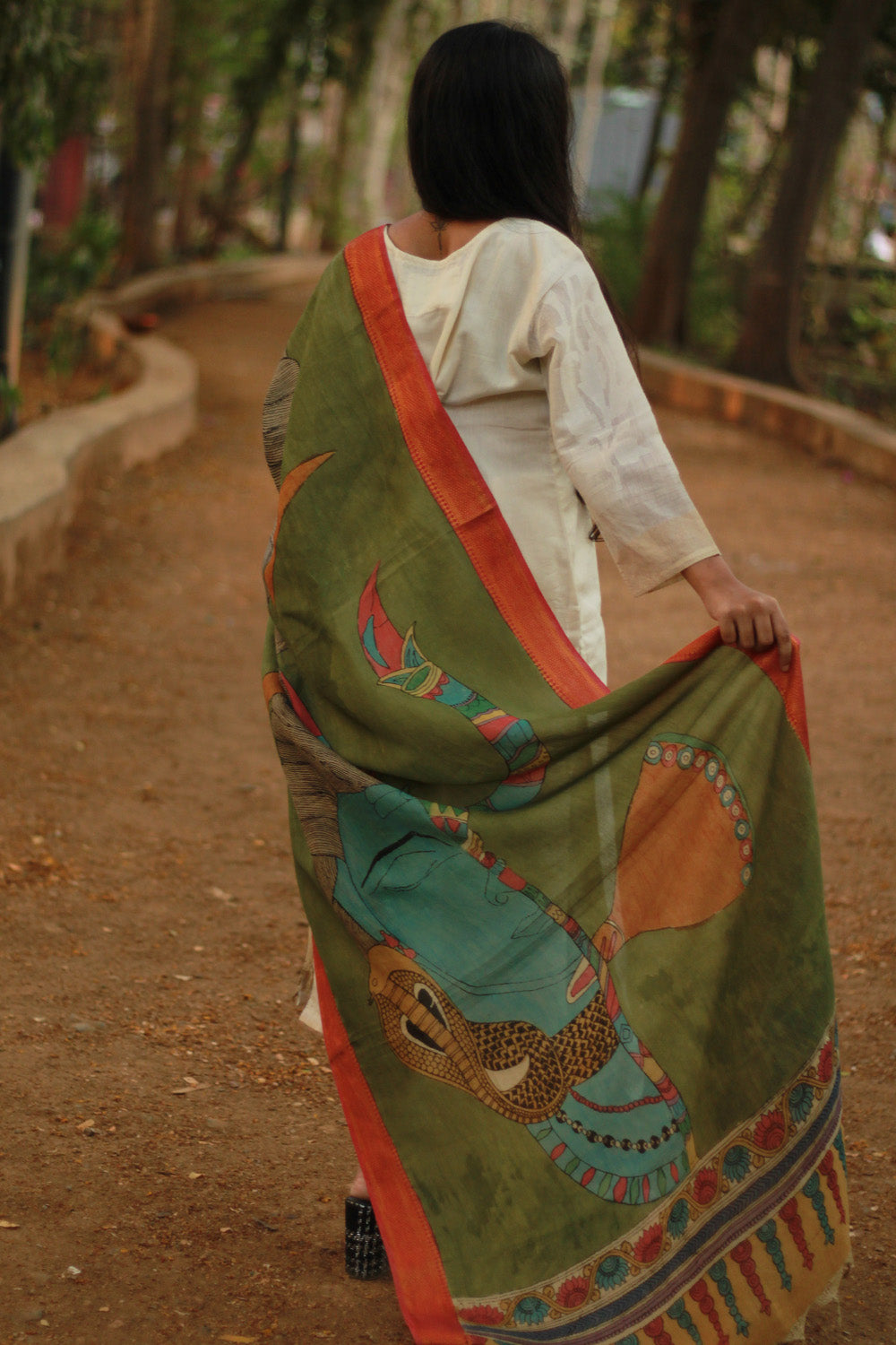Leela | Cotton Silk Pen Kalamkari Dupatta