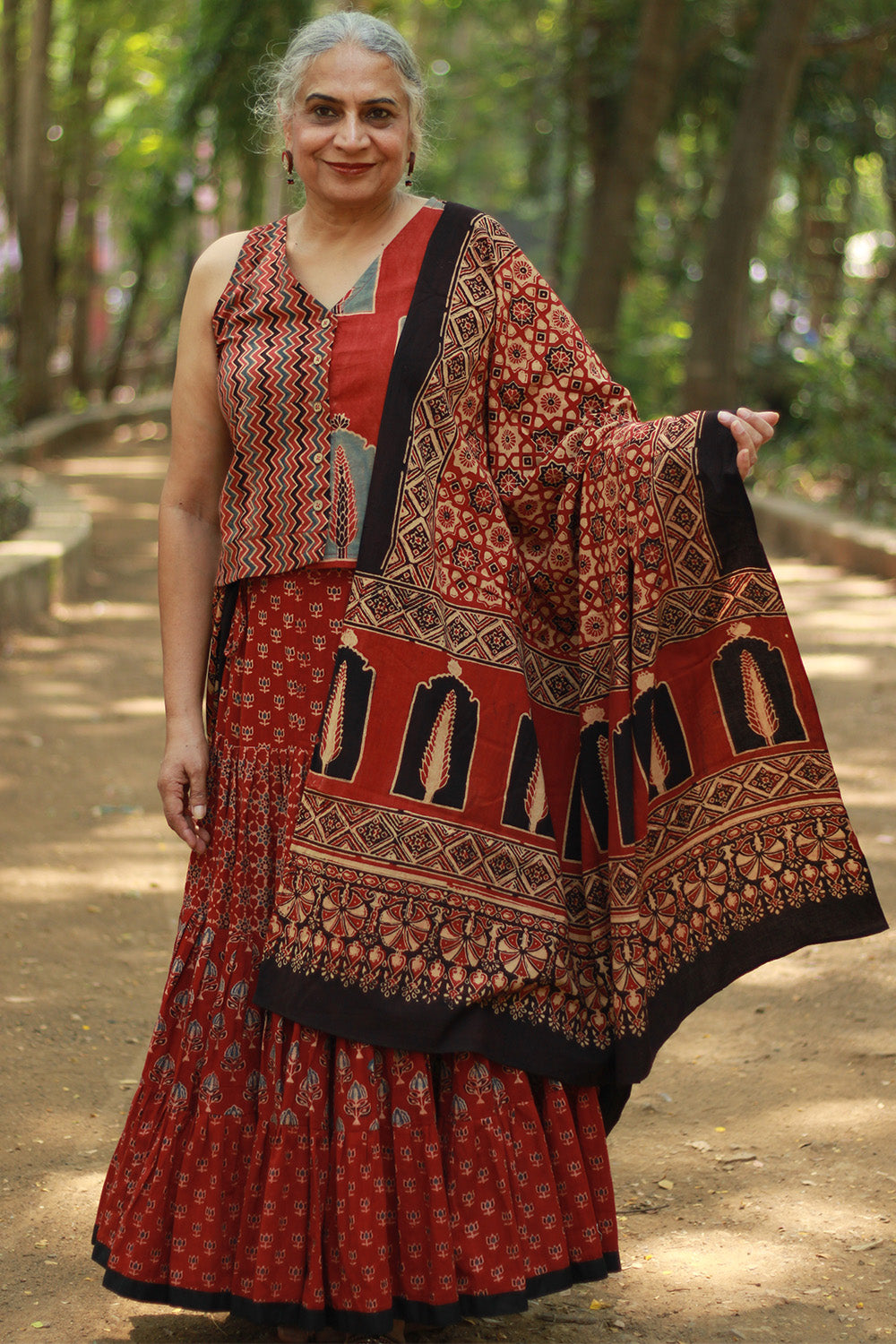 Cotton Ajrakh Dupatta