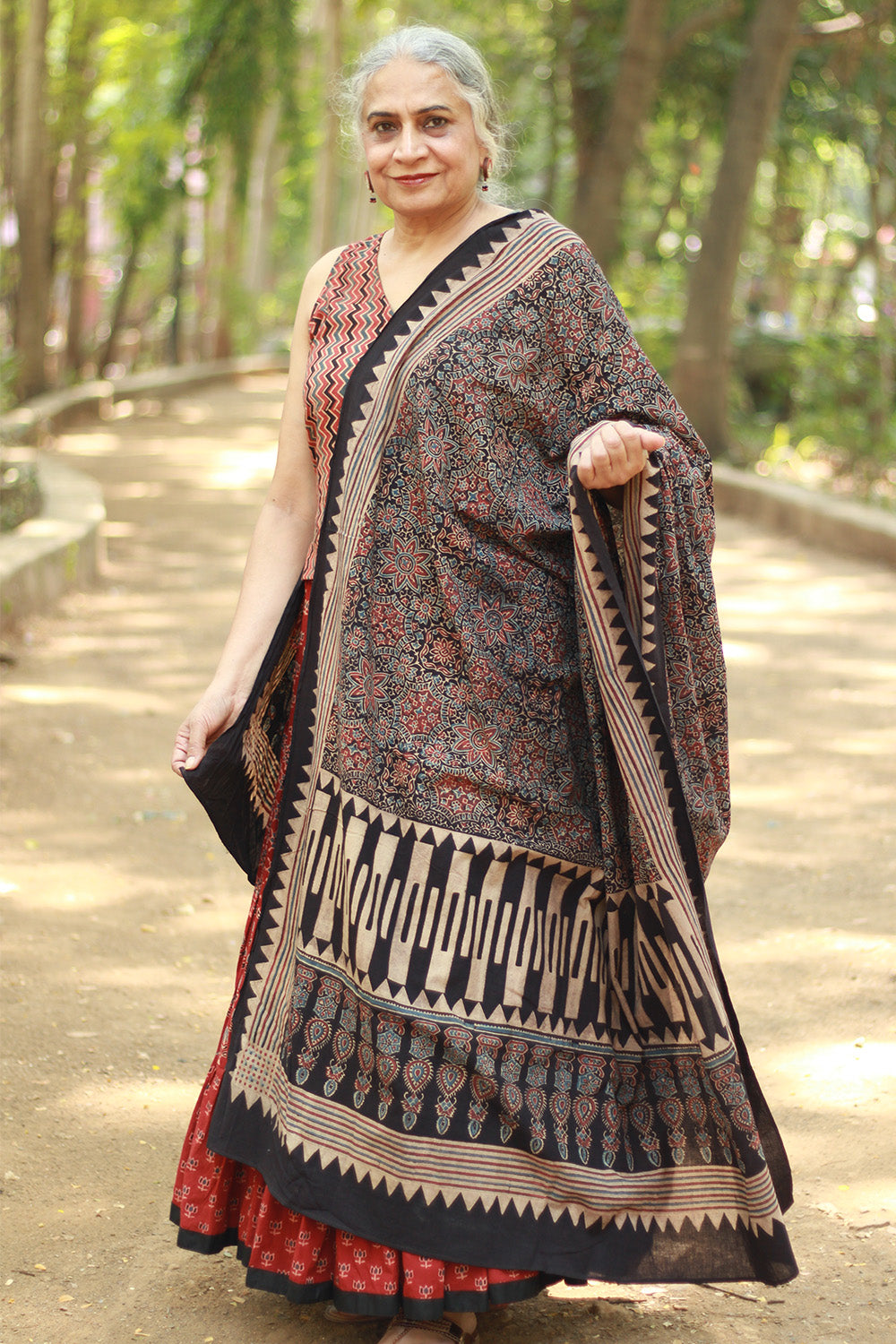 Cotton Ajrakh Dupatta