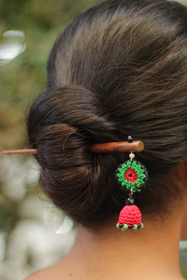 Anokhi | Crochet Jhumka | Red