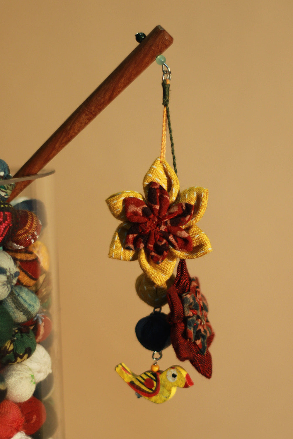 Anokhi | Juda Stick | Yellow & Red Flower