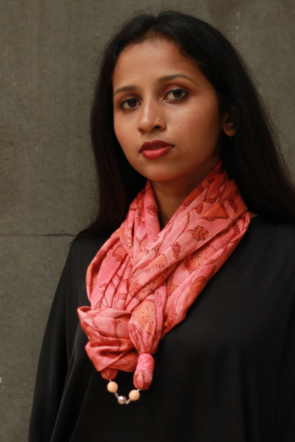 Scarf with Magnets | Peach Vanaspati