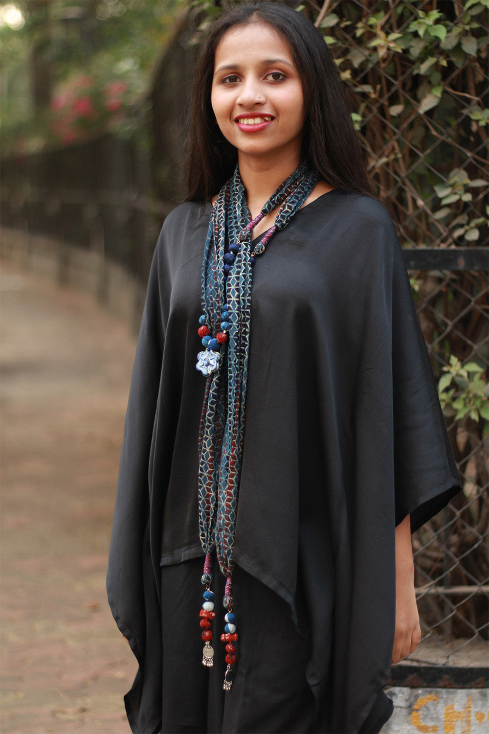 Rangat | Necklace Scarf | Mul Ajrakh | Blue