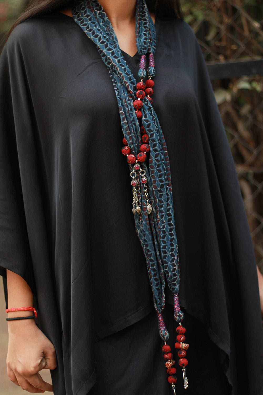 Rangat | Necklace Scarf | Mul Ajrakh | Blue