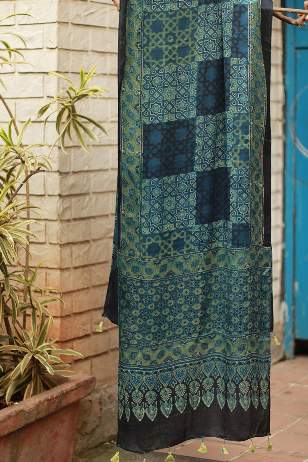 Antara | Ajrakh Modal Silk Stole