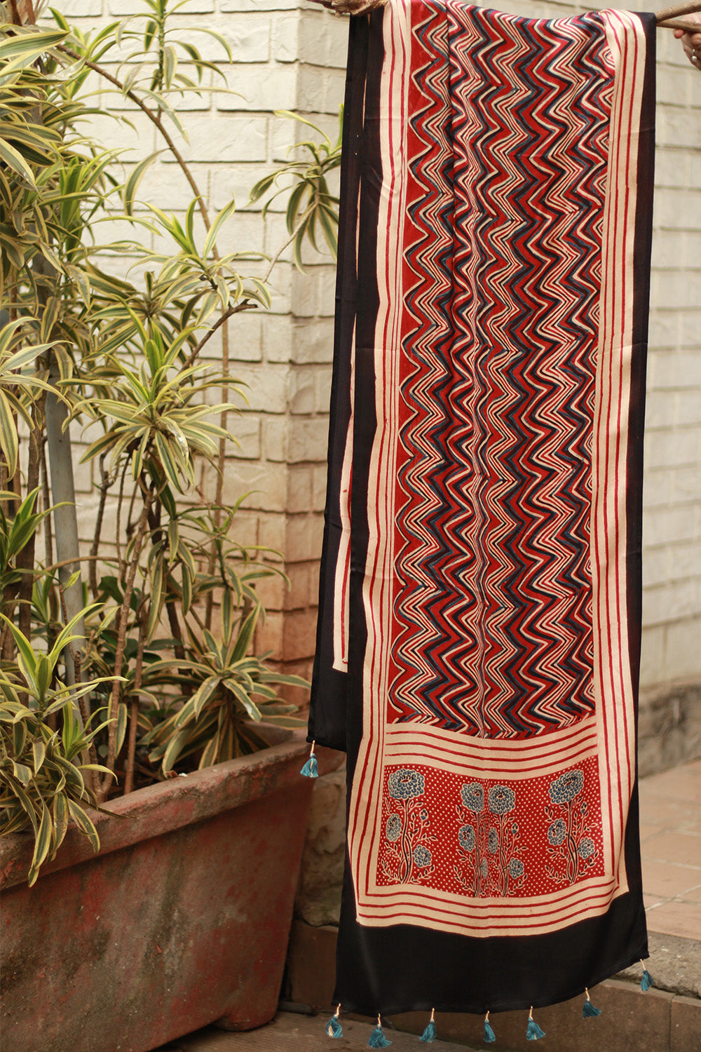 Antara | Ajrakh Modal Silk Stole