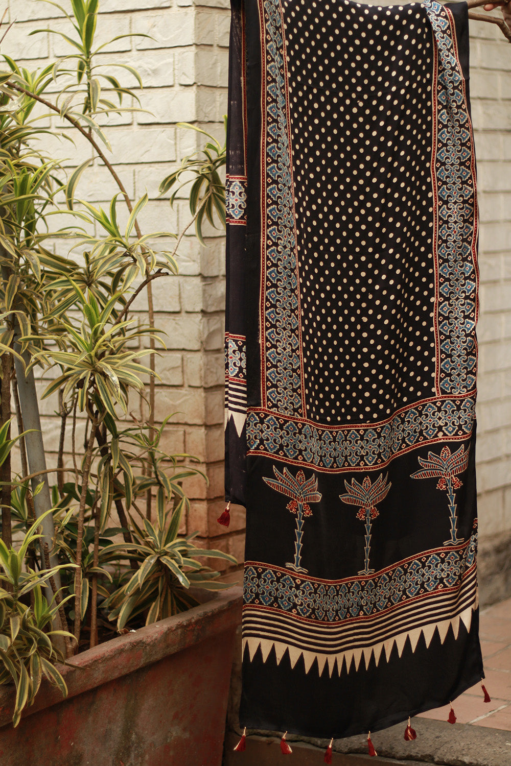 Antara | Ajrakh Modal Silk Stole
