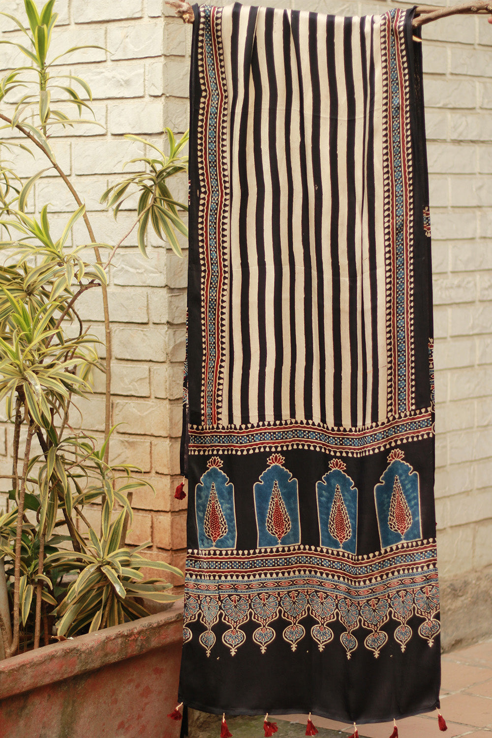 Antara | Ajrakh Modal Silk Stole