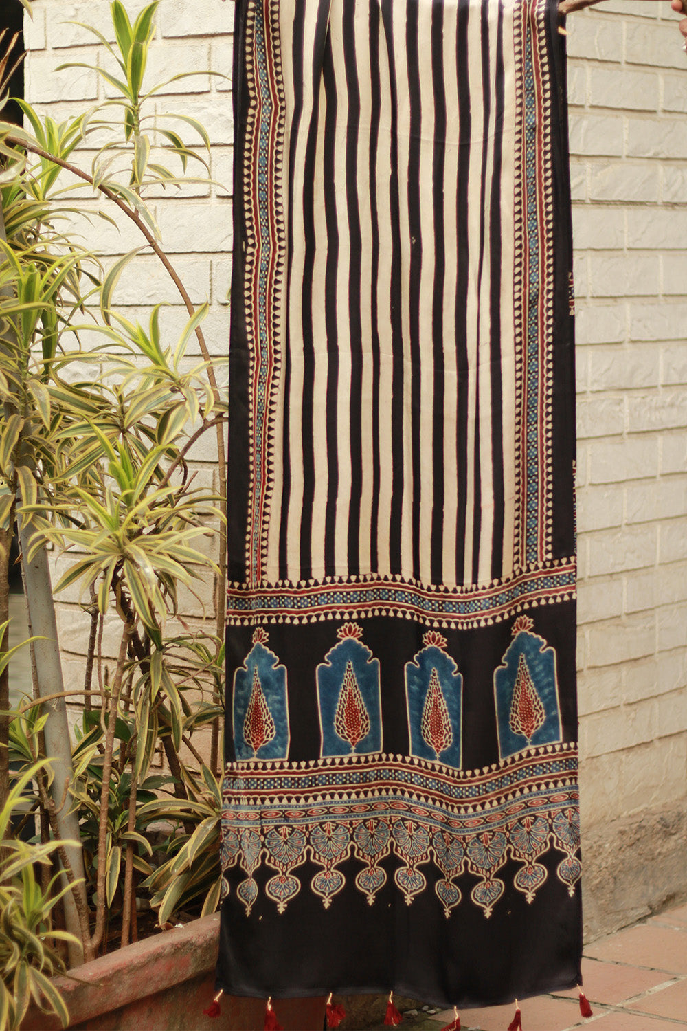 Antara | Ajrakh Modal Silk Stole