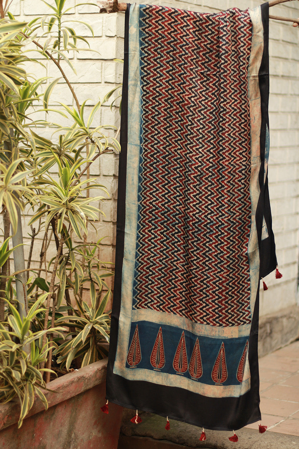 Antara | Ajrakh Modal Silk Stole