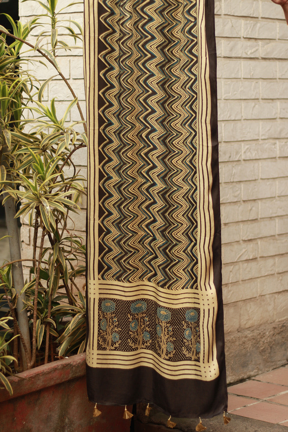 Antara | Ajrakh Modal Silk Stole