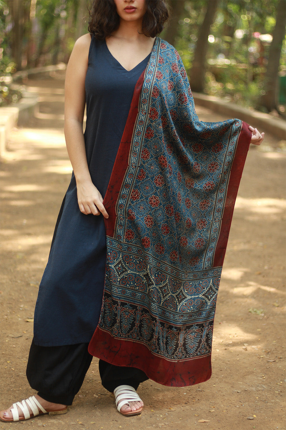 Antara | Ajrakh Modal Silk Stole