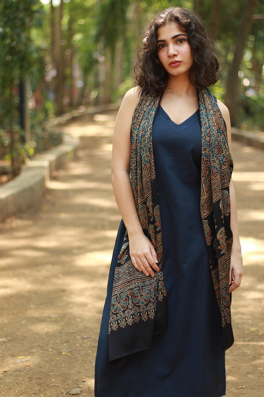 Antara | Ajrakh Modal Silk Stole