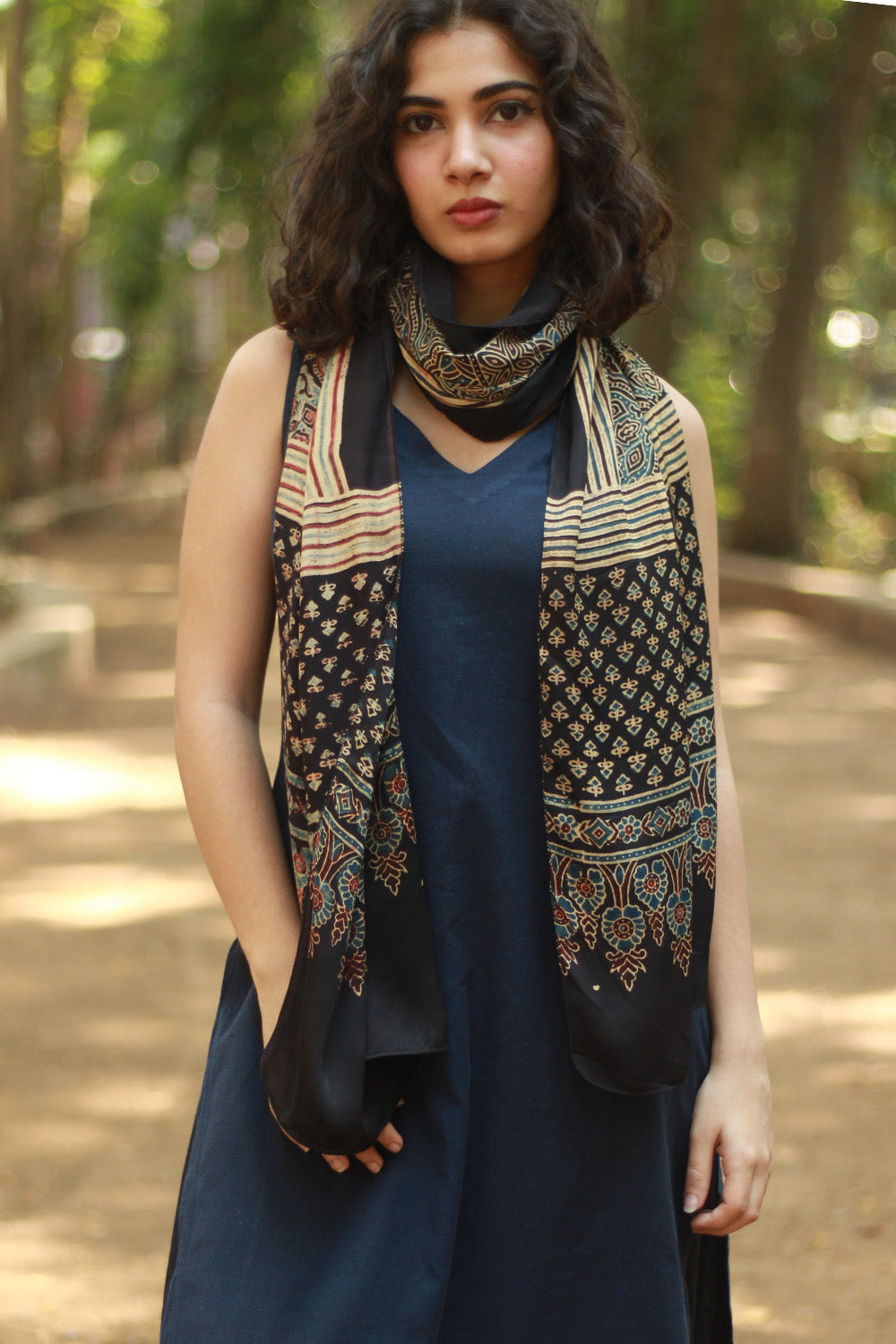 Antara | Ajrakh Modal Silk Stole