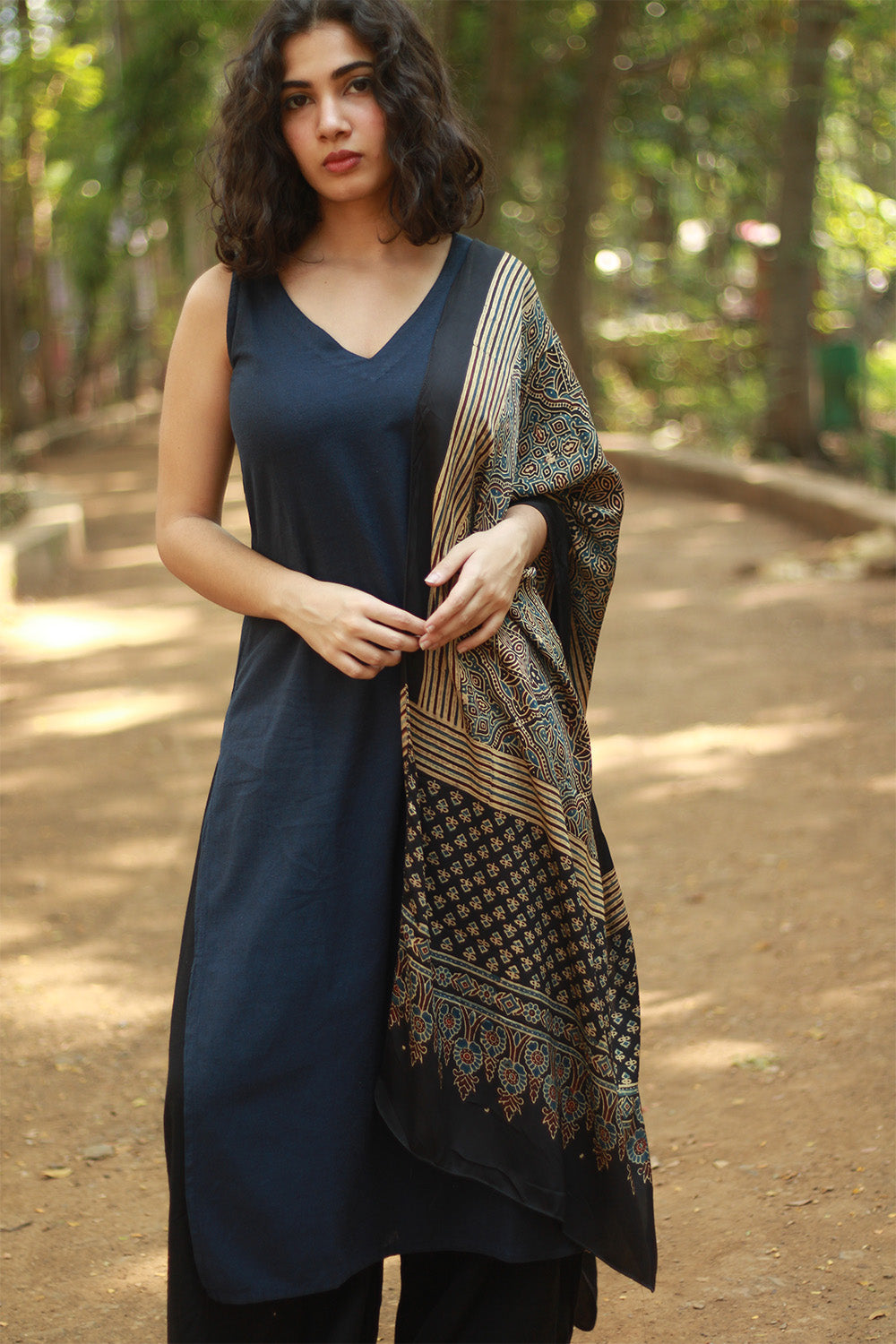 Antara | Ajrakh Modal Silk Stole
