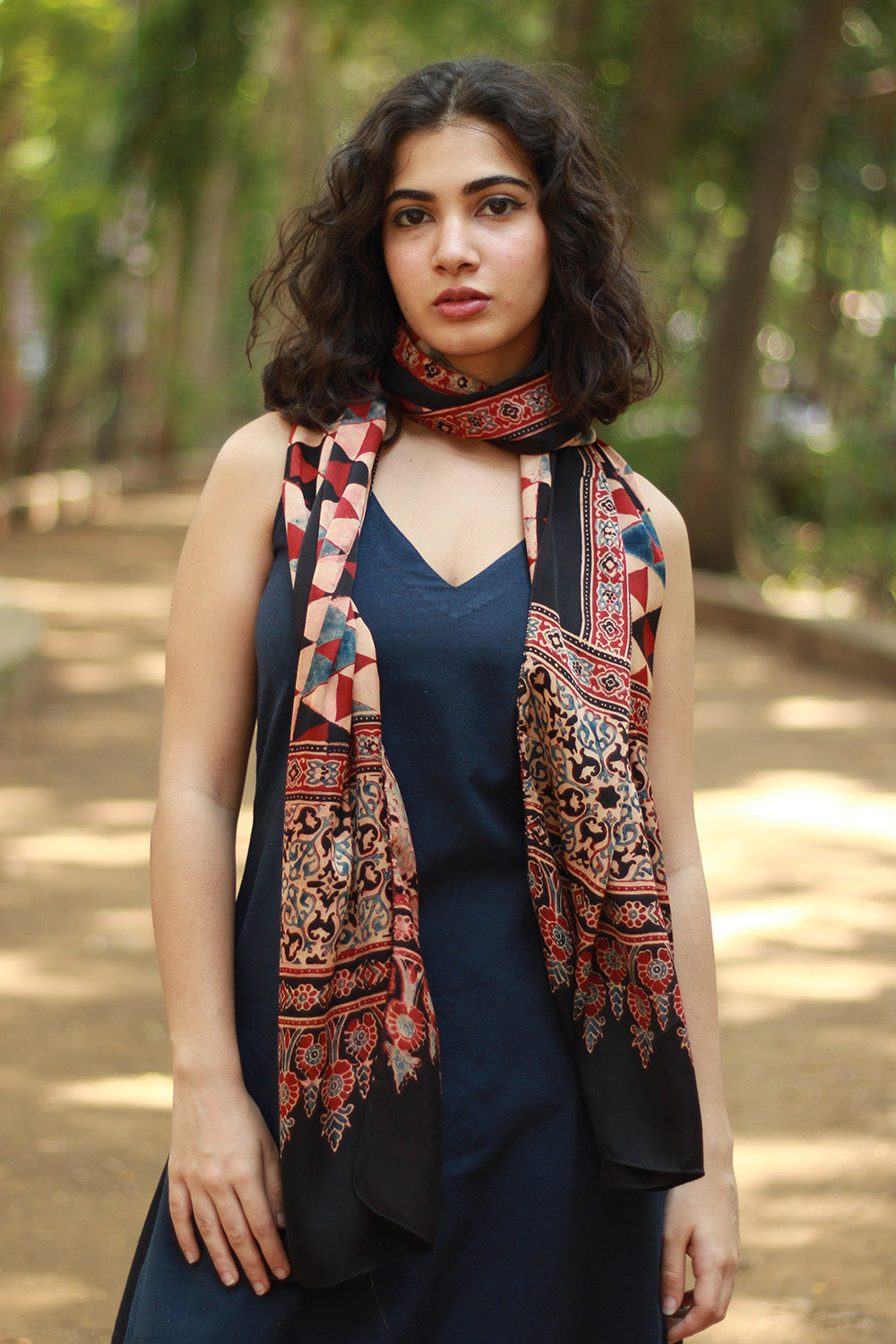 Antara | Ajrakh Modal Silk Stole