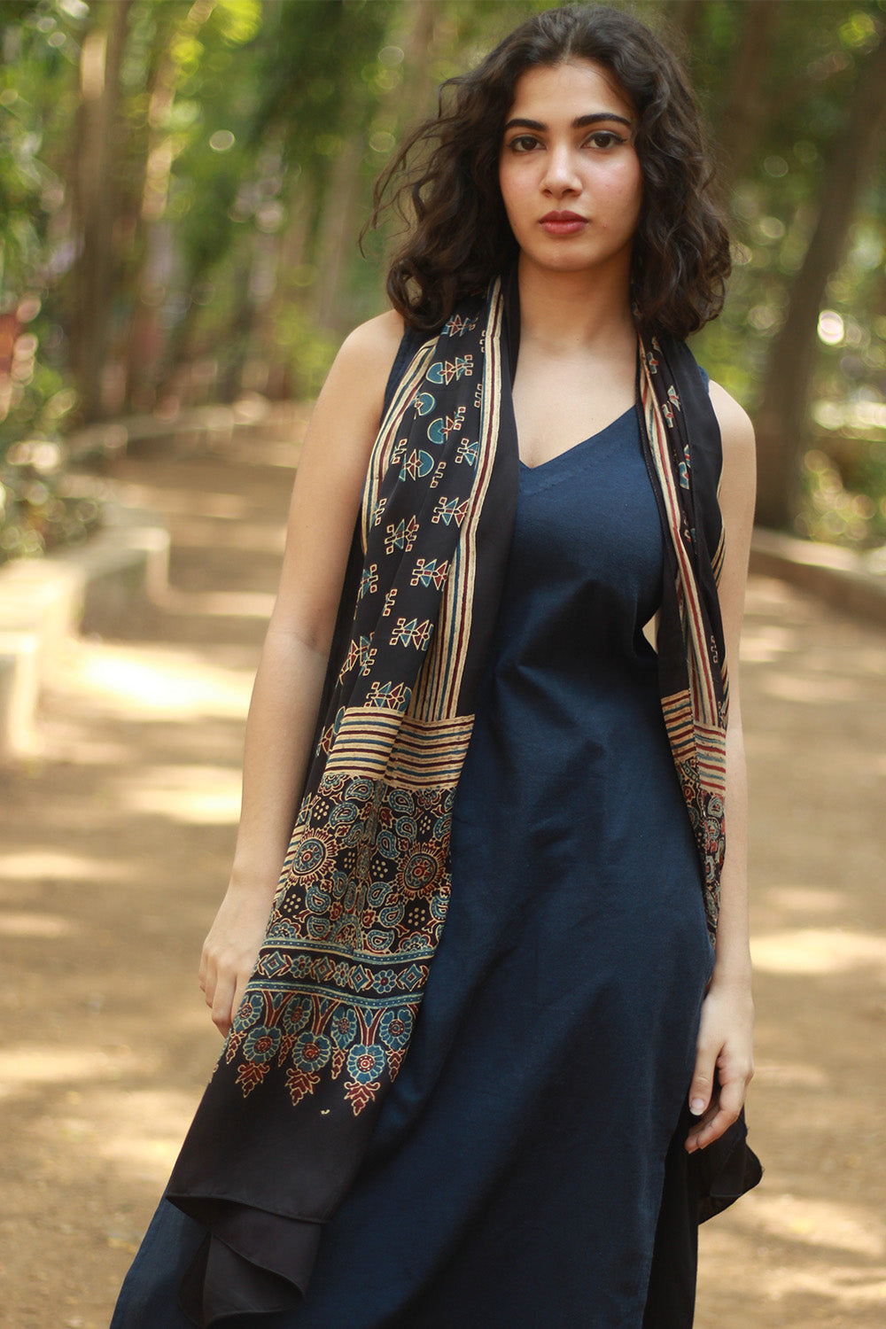 Antara | Ajrakh Modal Silk Stole