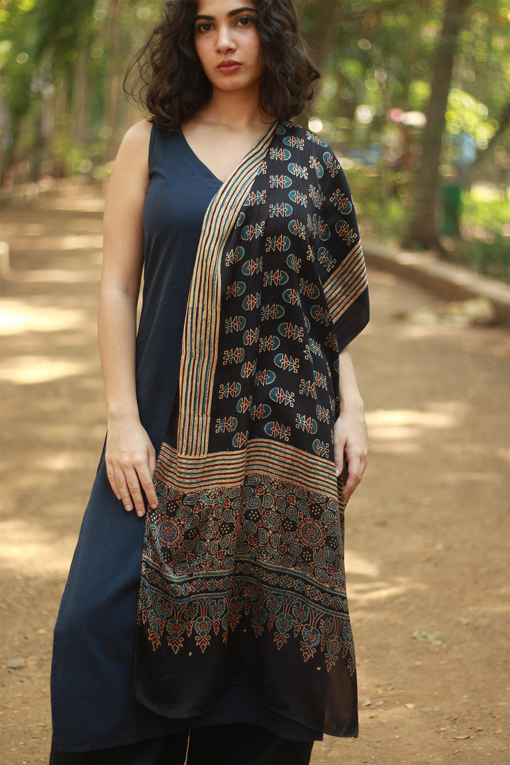 Antara | Ajrakh Modal Silk Stole