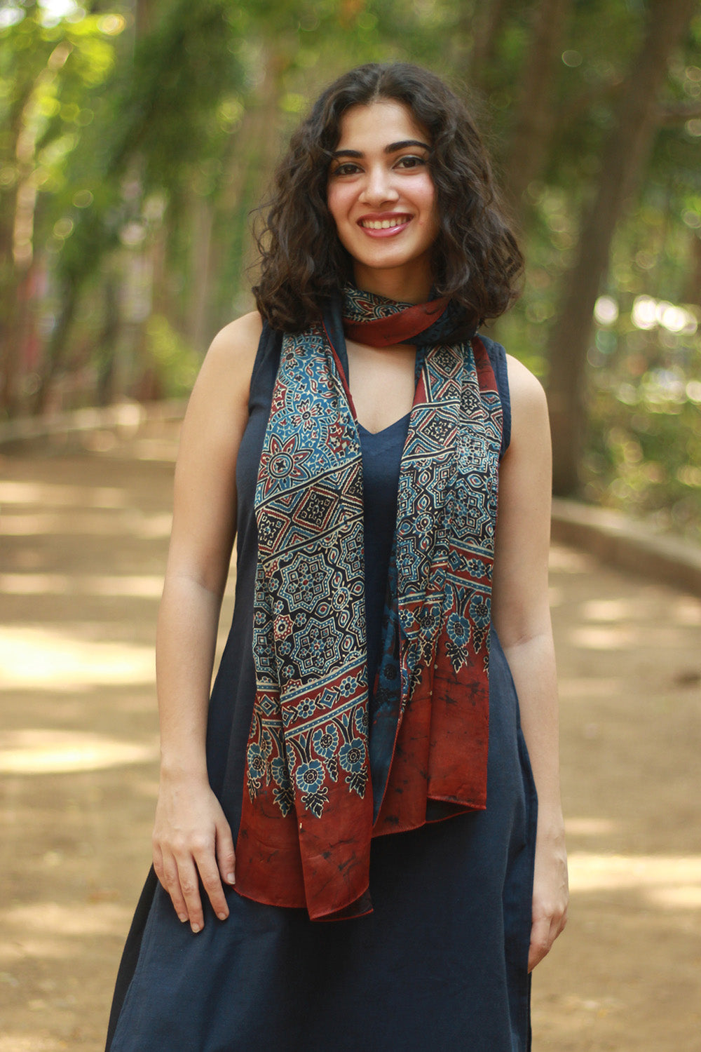 Antara | Ajrakh Modal Silk Stole