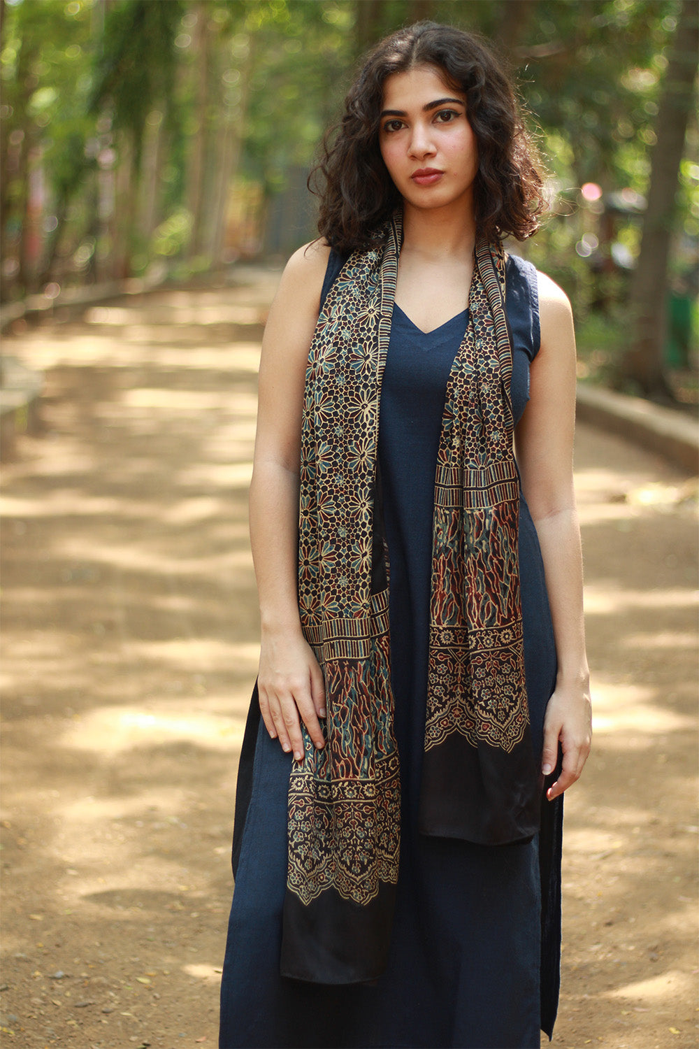 Antara | Ajrakh Modal Silk Stole