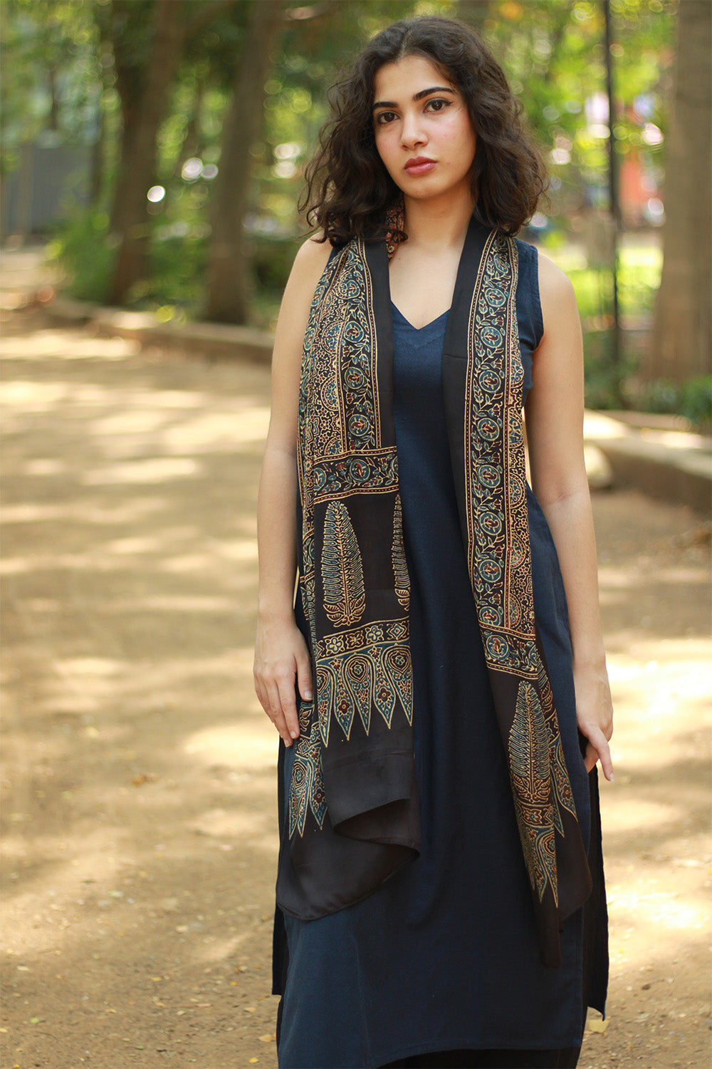 Antara | Ajrakh Modal Silk Stole