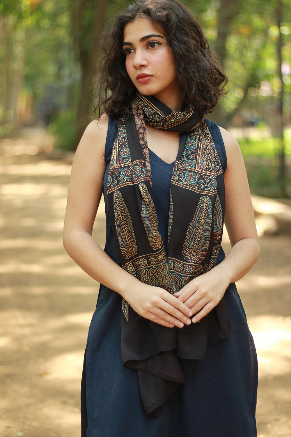 Antara | Ajrakh Modal Silk Stole