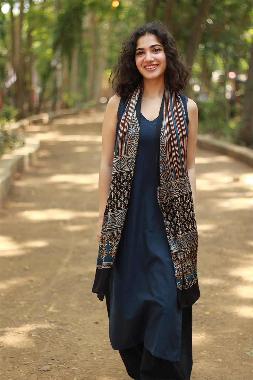Antara | Ajrakh Modal Silk Stole
