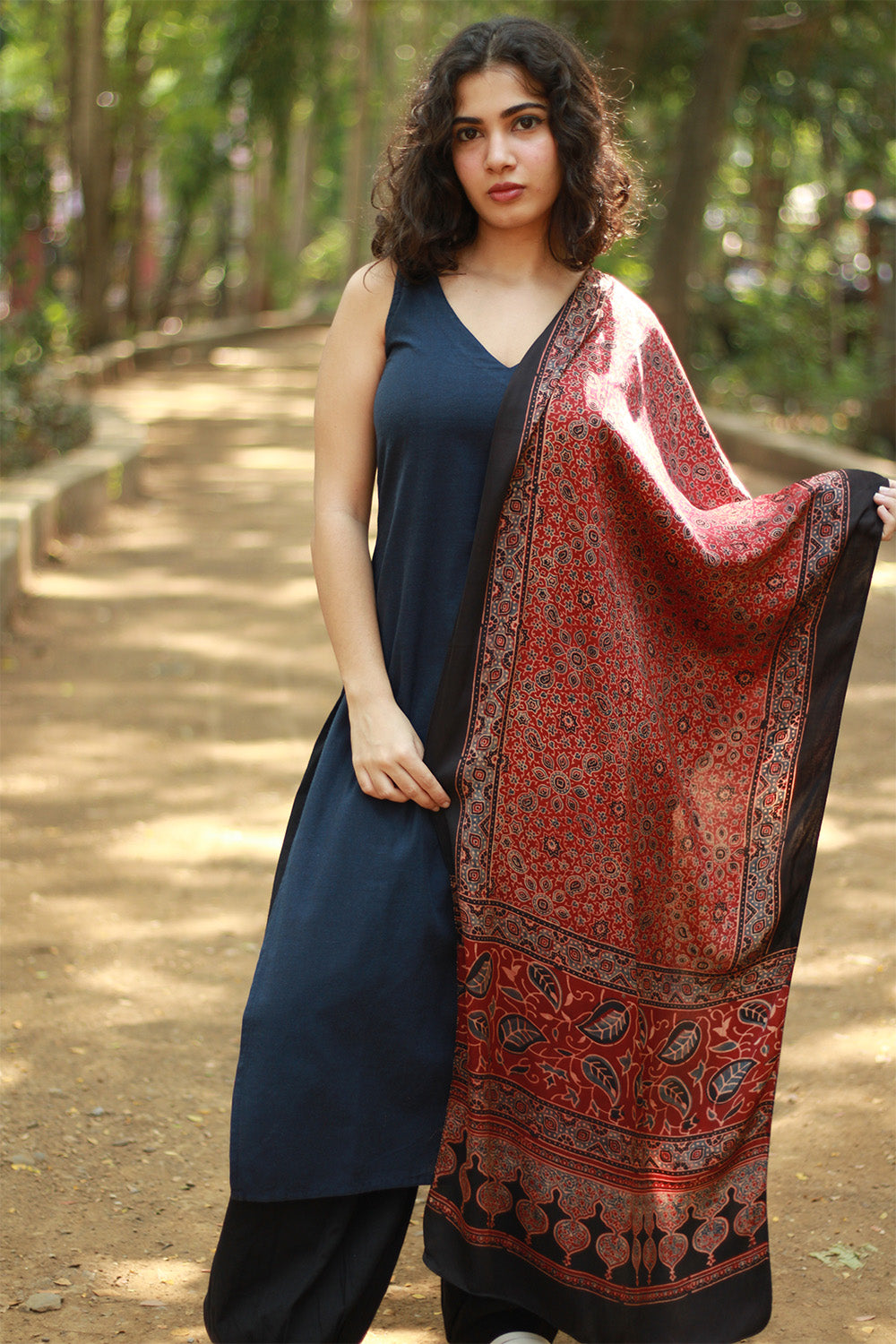 Antara | Ajrakh Modal Silk Stole