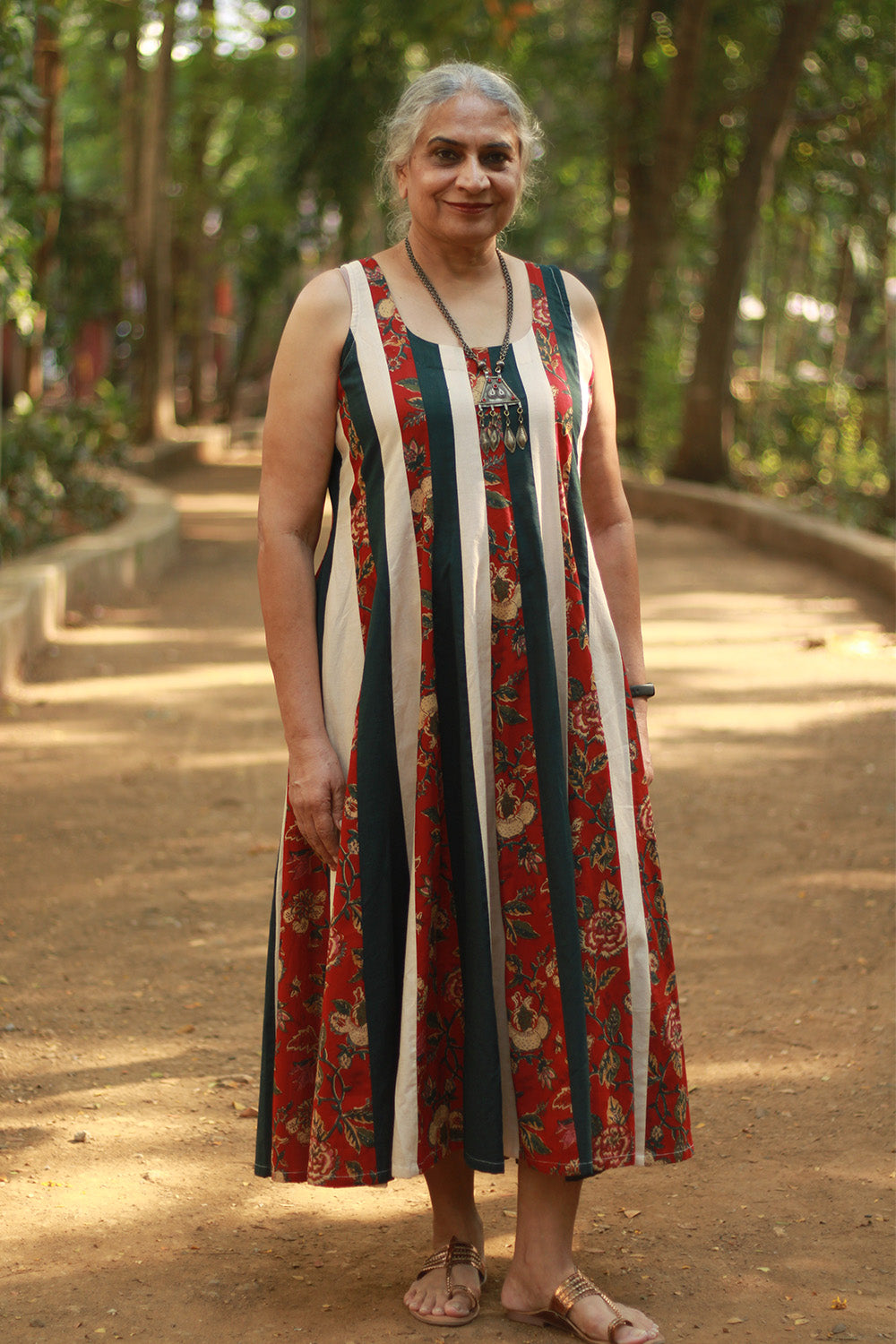 Alankrita | TeesKali Anarkali Kurta/Dress | Red Sanganeri