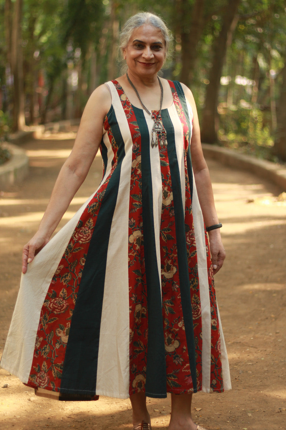Alankrita | TeesKali Anarkali Kurta/Dress | Red Sanganeri