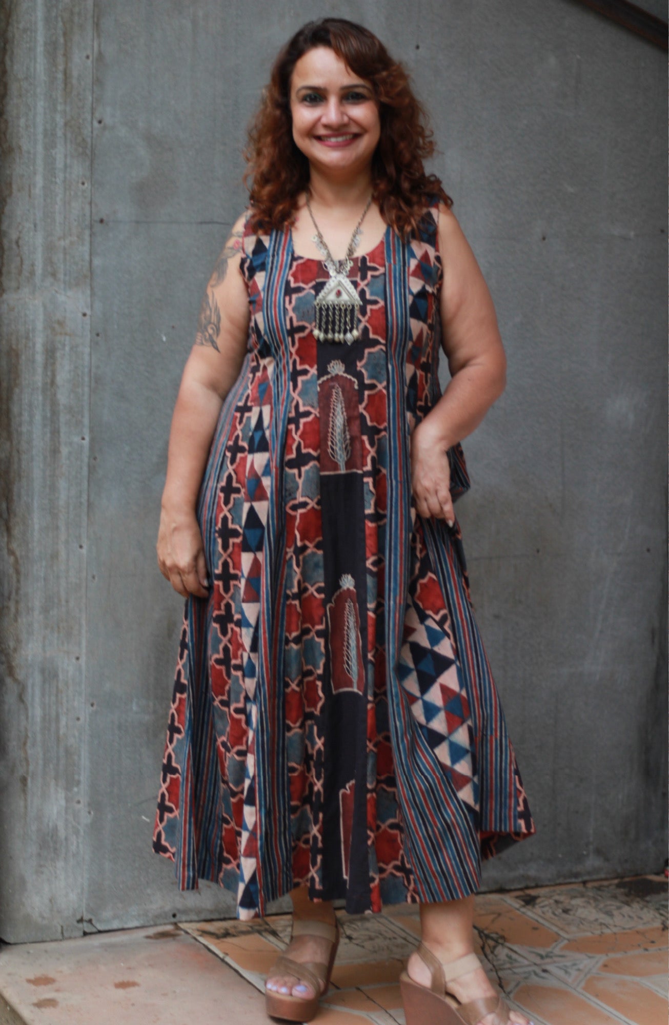 Alankrita | Kalidar Kurta | Noir Ajrakh Medley