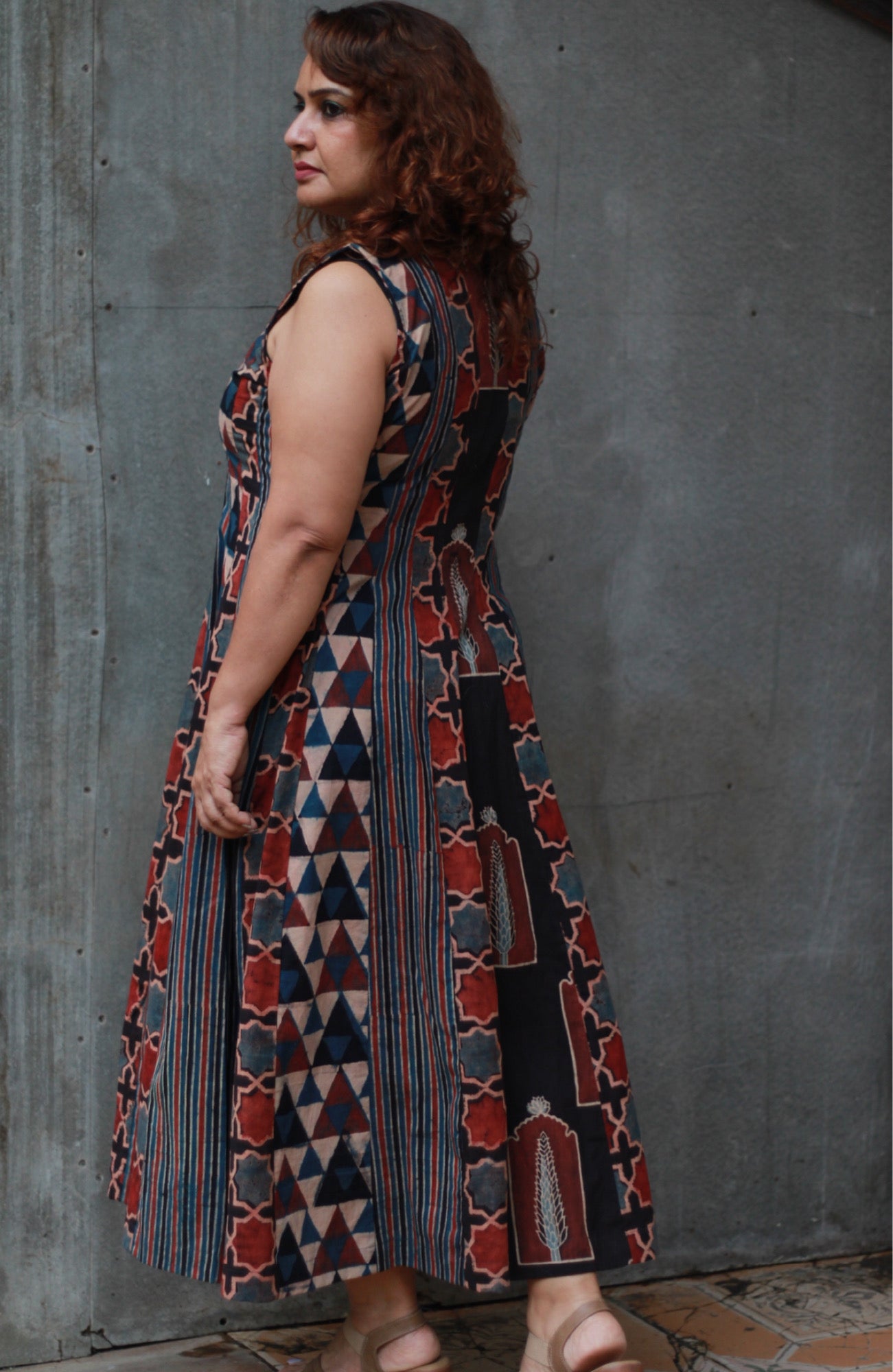 Alankrita | Kalidar Kurta | Noir Ajrakh Medley