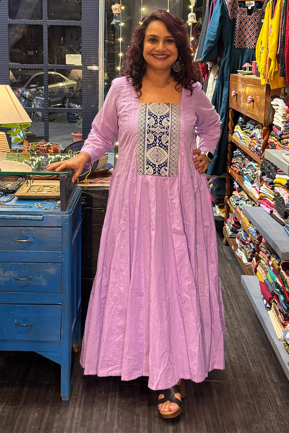 Alankrita | Chaaliskali Kurta | Lavender with North Eastern Woven Border