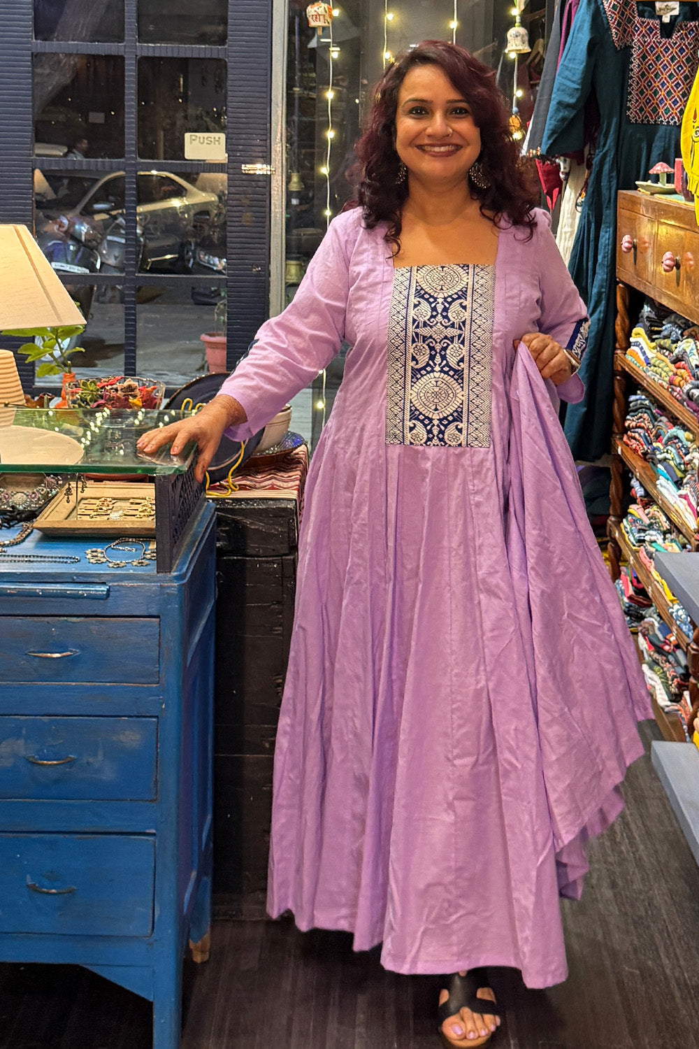 Alankrita | Chaaliskali Kurta | Lavender with North Eastern Woven Border