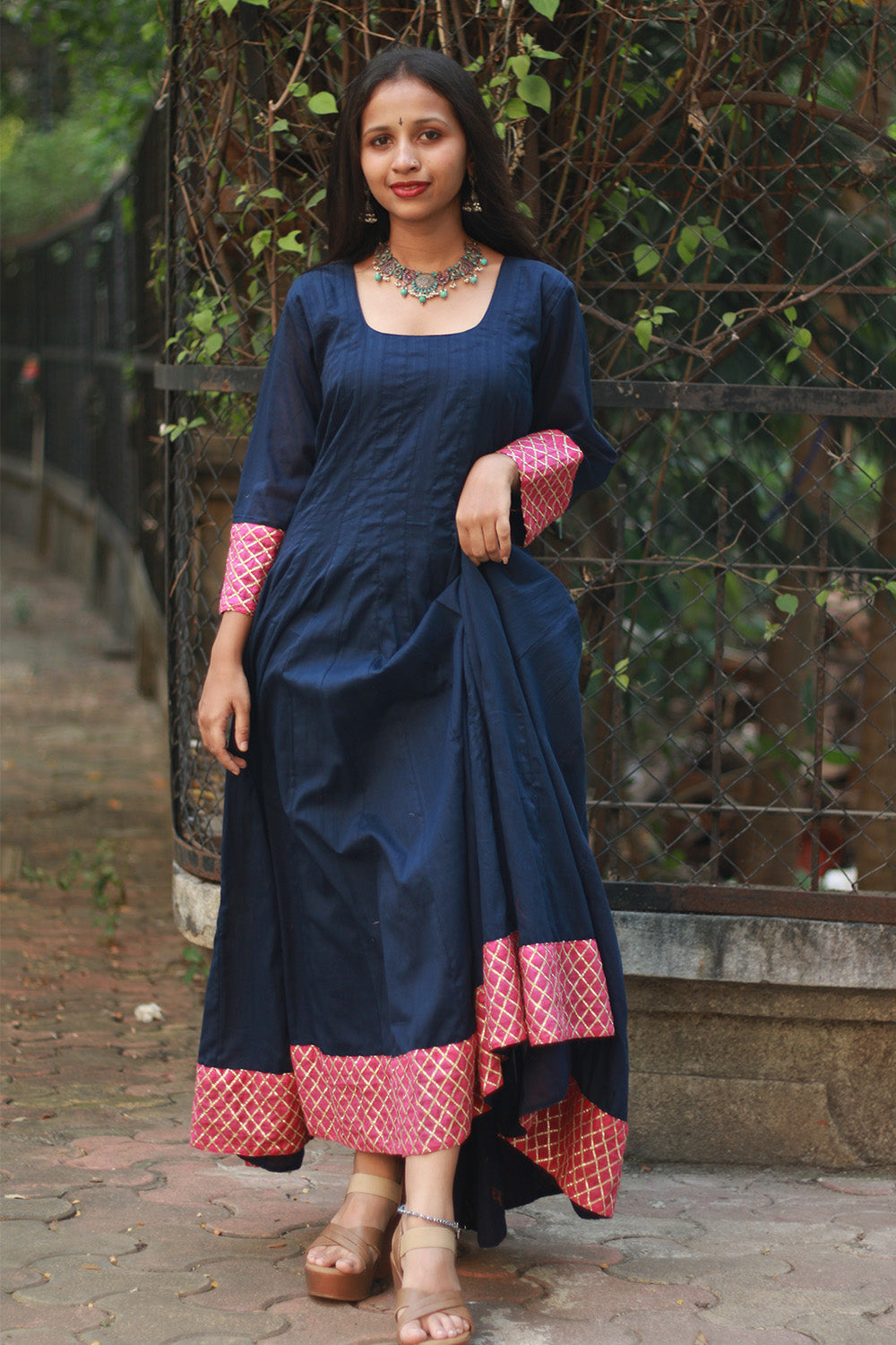 Alankrita | Chaaliskali Kurta | Blue with Gota Patti