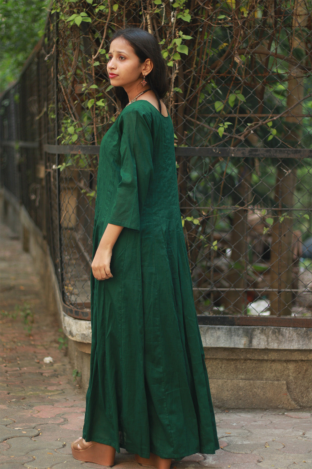 Alankrita | Chaaliskali Kurta | Green with Banarasi Zari