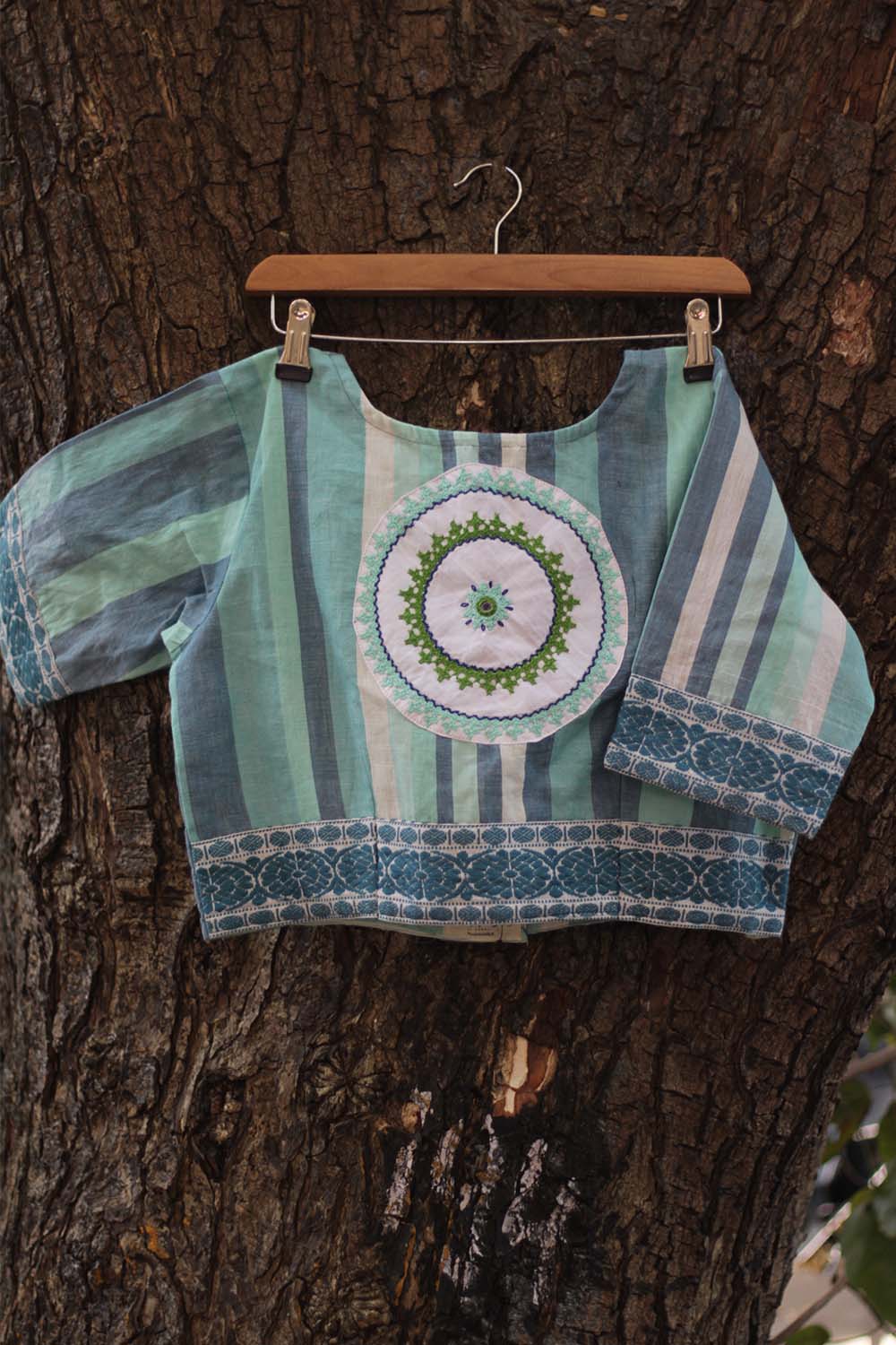 Sindhi Taka Blouse | Aqua