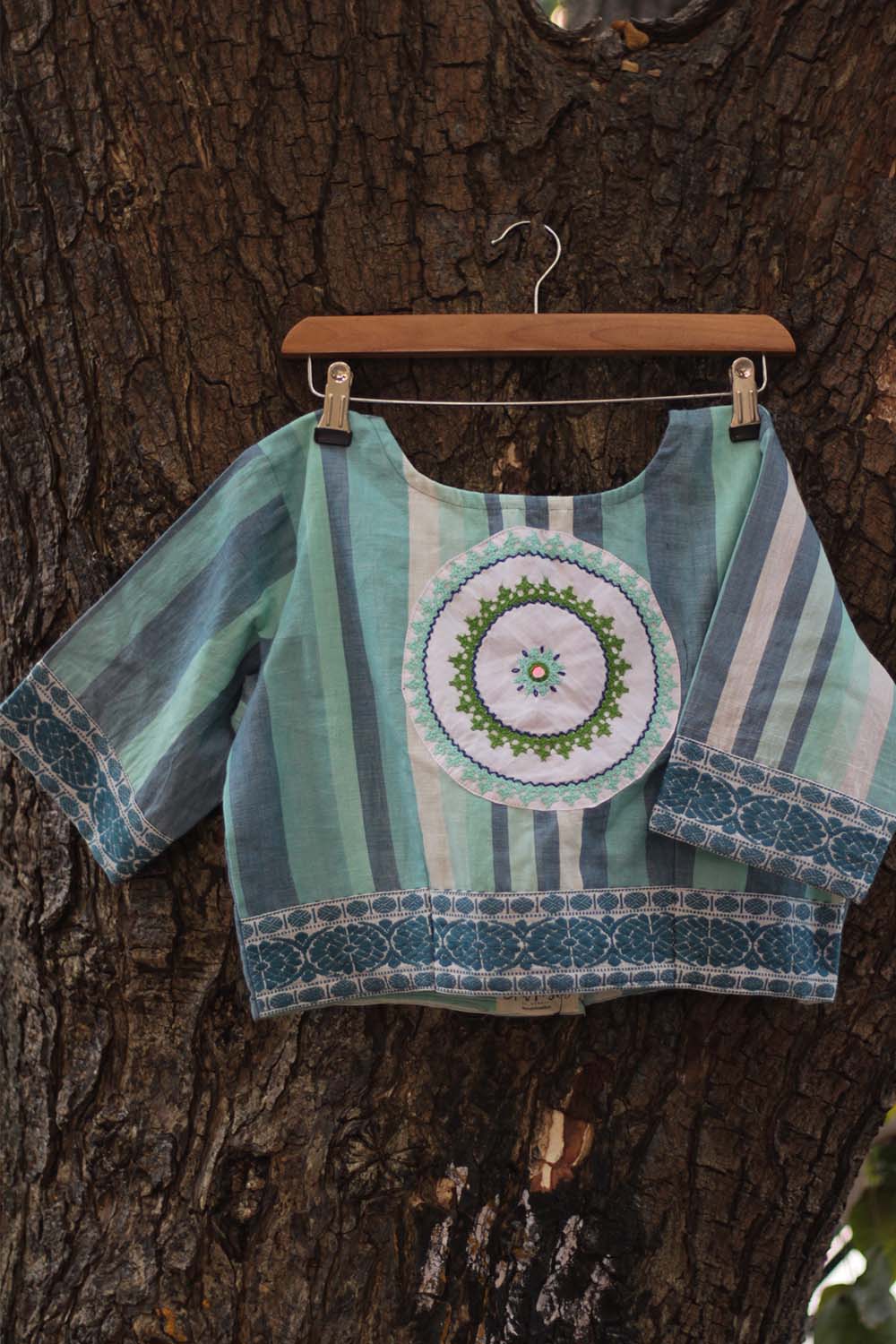 Sindhi Taka Blouse | Aqua
