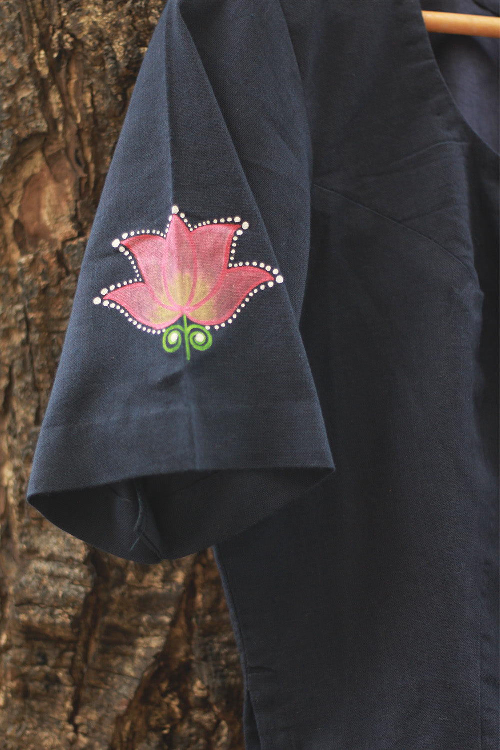 Handpainted Devi Blouse | Navy Blue